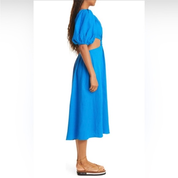 NWT Farm Rio Blue Linen Cut Out Dress Size S Retail $200 - Picture 3 of 8